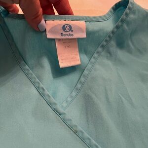 Women’s large SB Scrub Aqua V-Neck Top